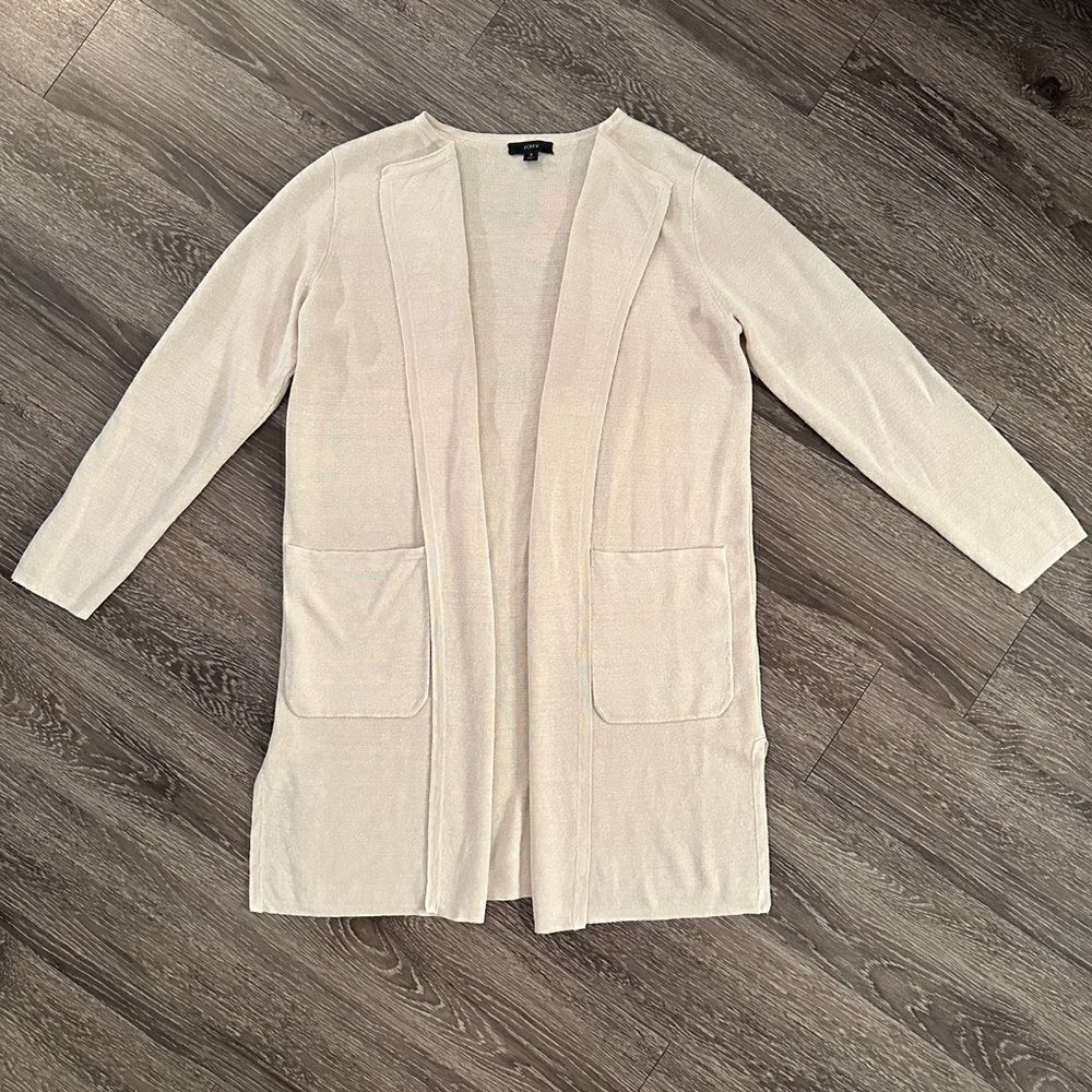J. Crew Linen Open Sweater